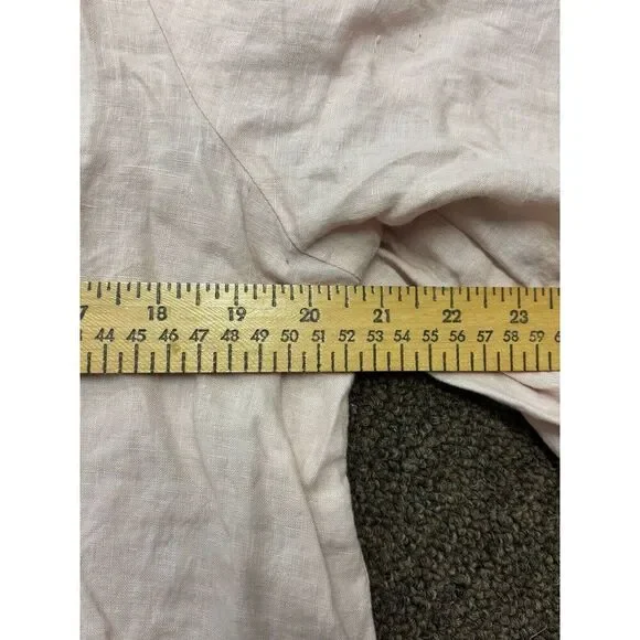 Womens Eileen Fisher Organic Linen Button Collar Top Blouse Pale Pink Small - Picture 4 of 6